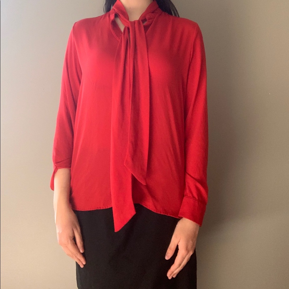 Flowy, Red Formal Blouse!